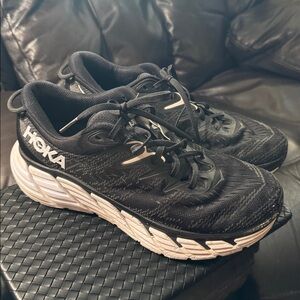 Hoka One Black and white sneakers Athletic Shoes 10D